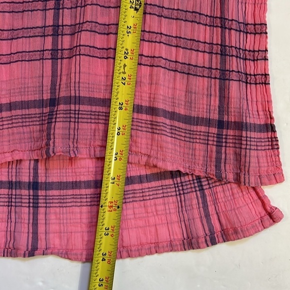 PILCRO Anthropologie Women’s Pink Plaid Long Sleeve Button Front Top Size XS - Picture 9 of 11